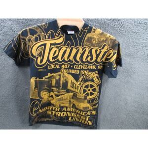 Teamsters Union Local 407 Cleveland 1910 Black & Yellow AOP Graphic T-Shirt XL